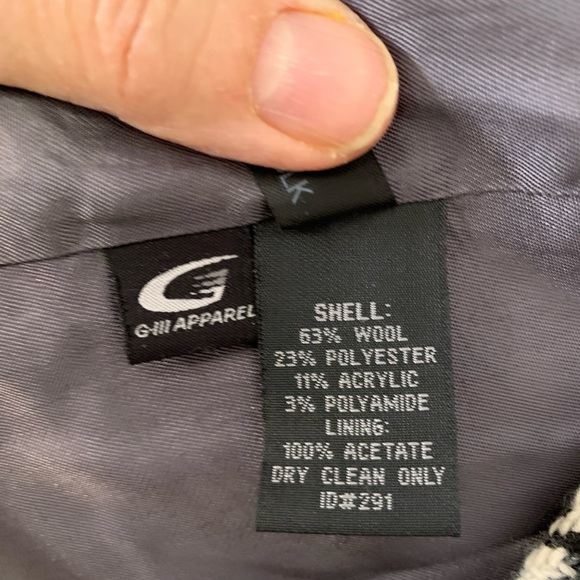 - Vintage Kenneth Cole Wool blend coat, houndstooth with leather trim size… - Picture 4 of 9